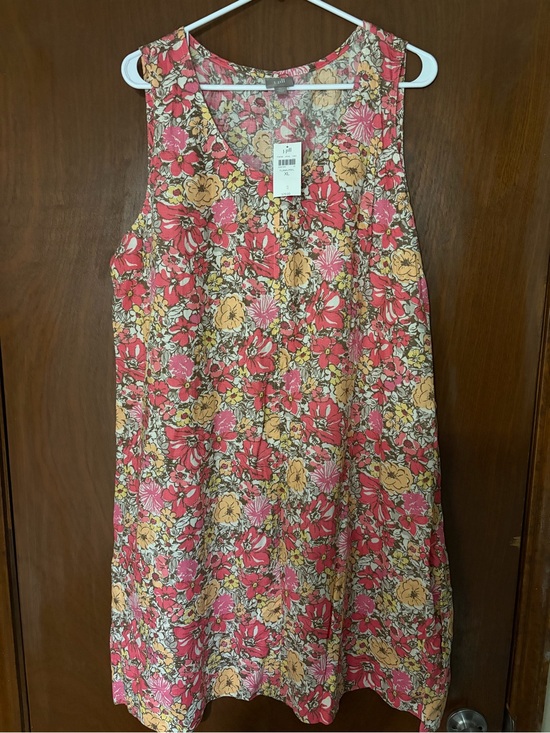 J. Jill Dresses & Skirts - J Jill Knit Dress Tropical, XL, 100 linen , V-neck, Floral